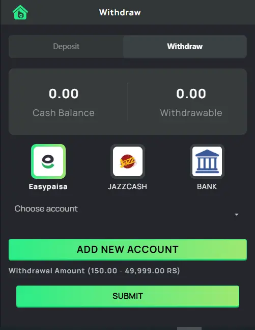 B9 Game Withdraw